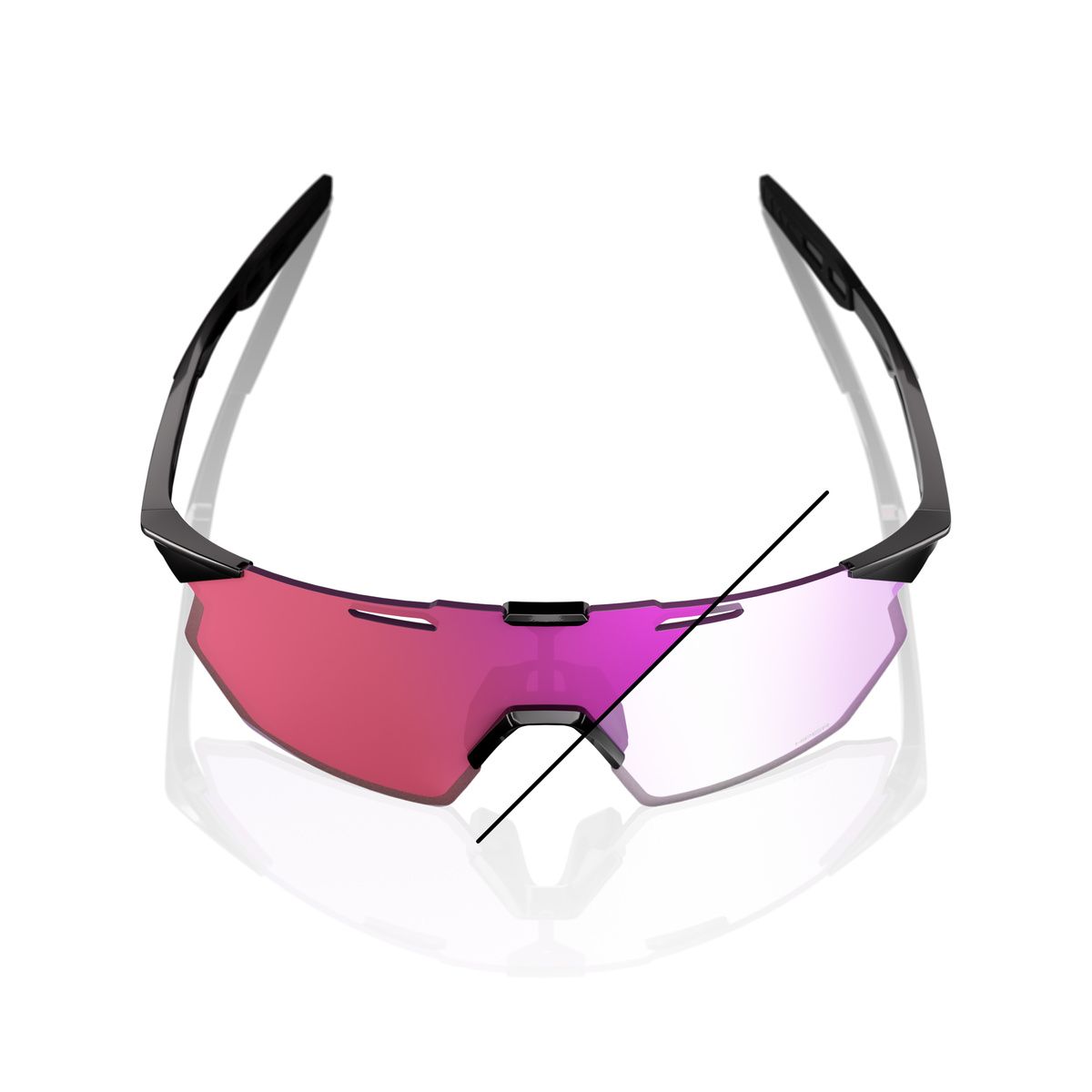 Купить Спортивные очки 100% HYPERCRAFT SQ Gloss Black - Purple Flash Mirror Photochromic Lens, 60001-00006 7ft.ru в интернет магазине Семь Футов