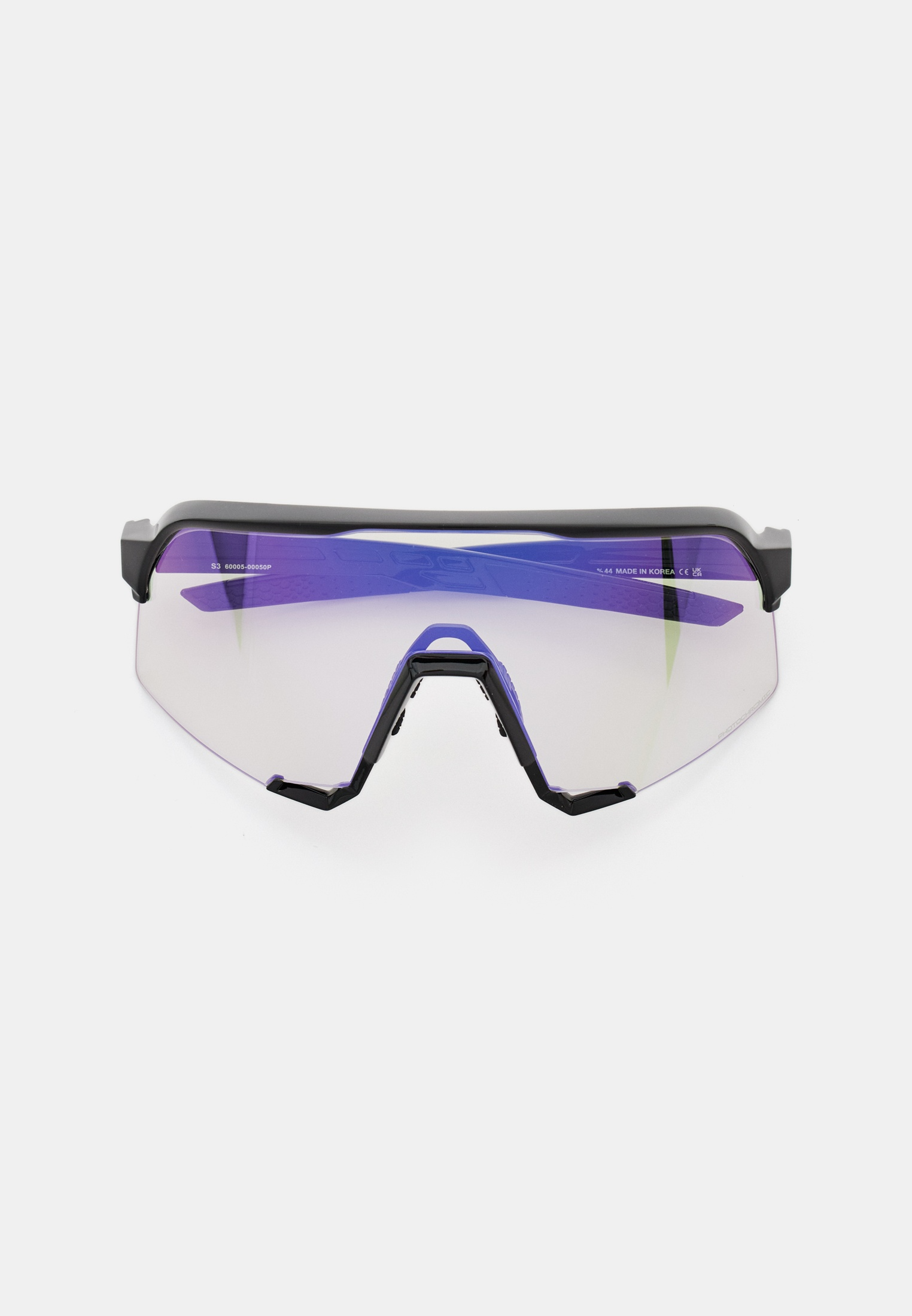 Купить Спортивные очки с диоптриями 100% S3 - Gloss Black - Purple Mirror Photochromic, rx-056/60005-00050 7ft.ru в интернет магазине Семь Футов