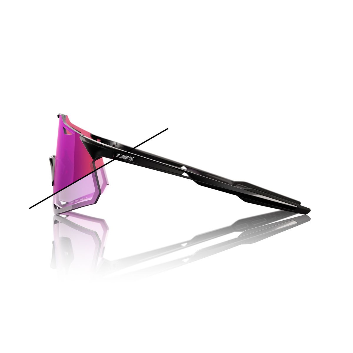 Купить Спортивные очки 100% HYPERCRAFT Gloss Black - Purple Flash Mirror Photochromic Lens, 60000-00031 7ft.ru в интернет магазине Семь Футов