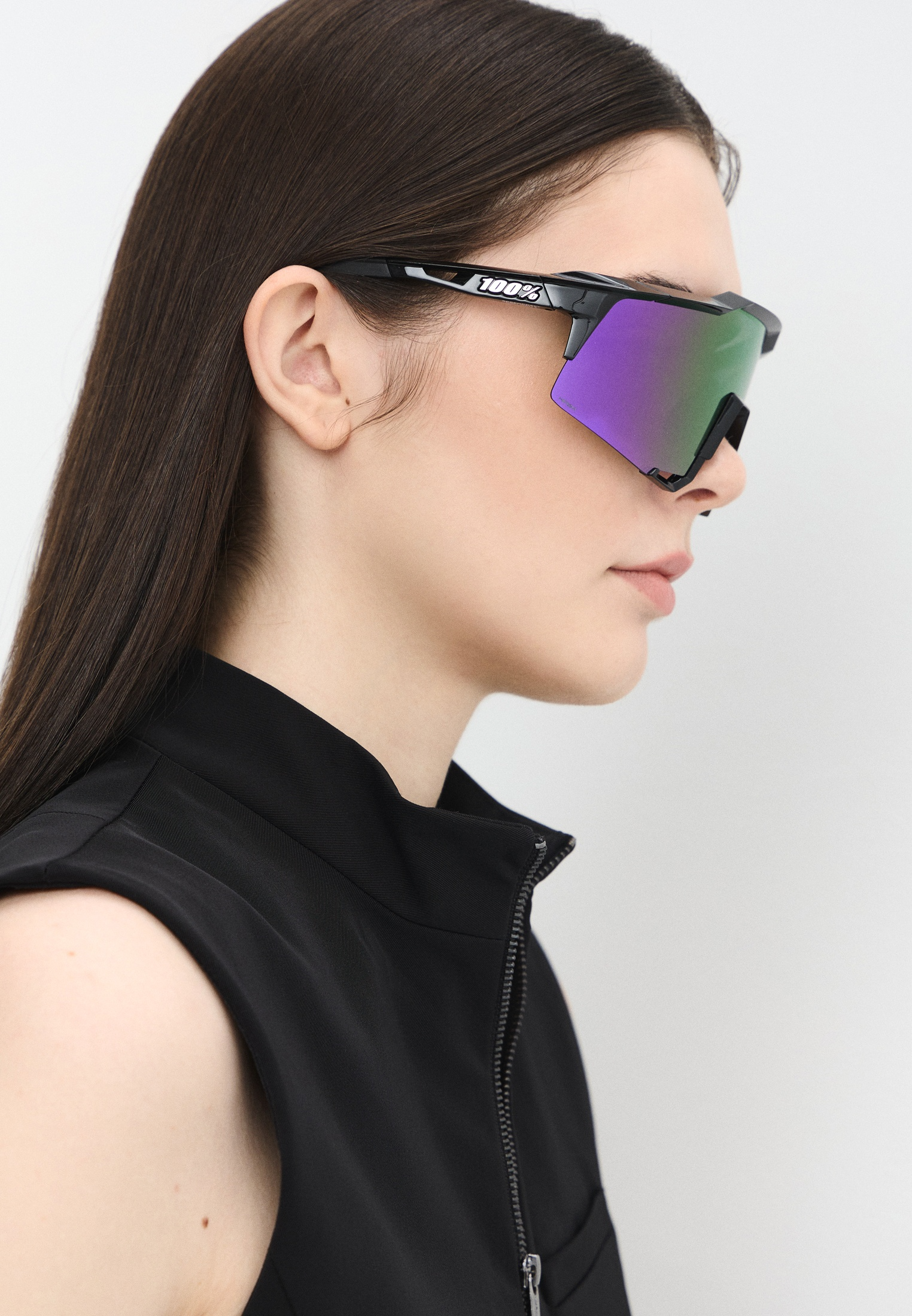 Купить Спортивные очки с диоптриями 100% SPEEDCRAFT Polished Black - HiPER Lavender Mirror Polarized Lens, rx-056/60007-00041 7ft.ru в интернет магазине Семь Футов