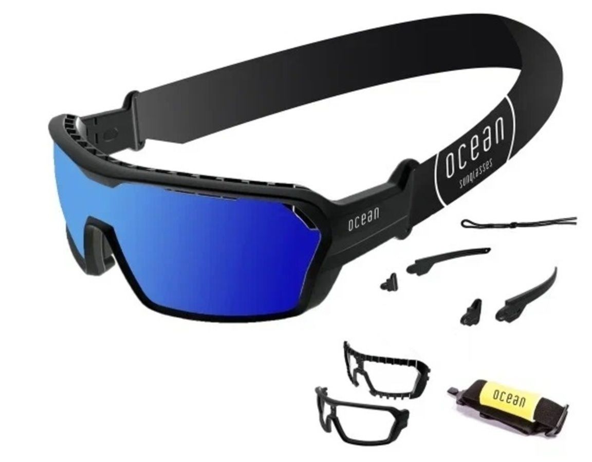 Купить Спортивные очки с диоптриями OCEAN Chameleon Matt Black / Revo Blue Polarized lenses, rx-687/3701.0 7ft.ru в интернет магазине Семь Футов