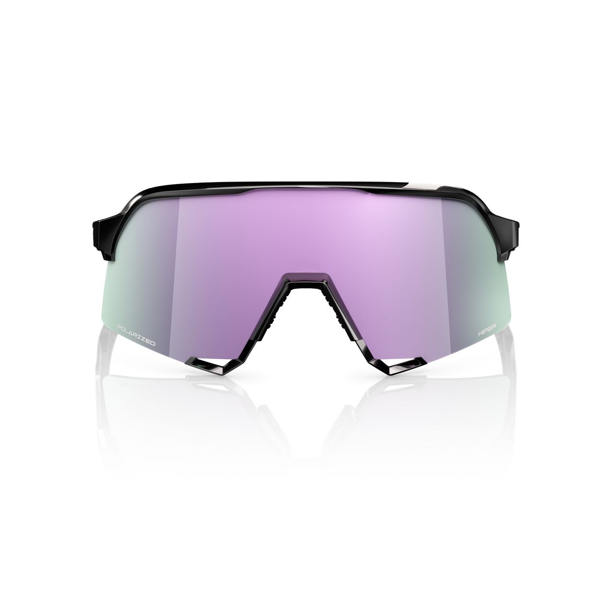 Купить Спортивные очки 100% S3 Polished Black - HiPER Lavender Mirror Polarized Lens, 60005-00043 7ft.ru в интернет магазине Семь Футов