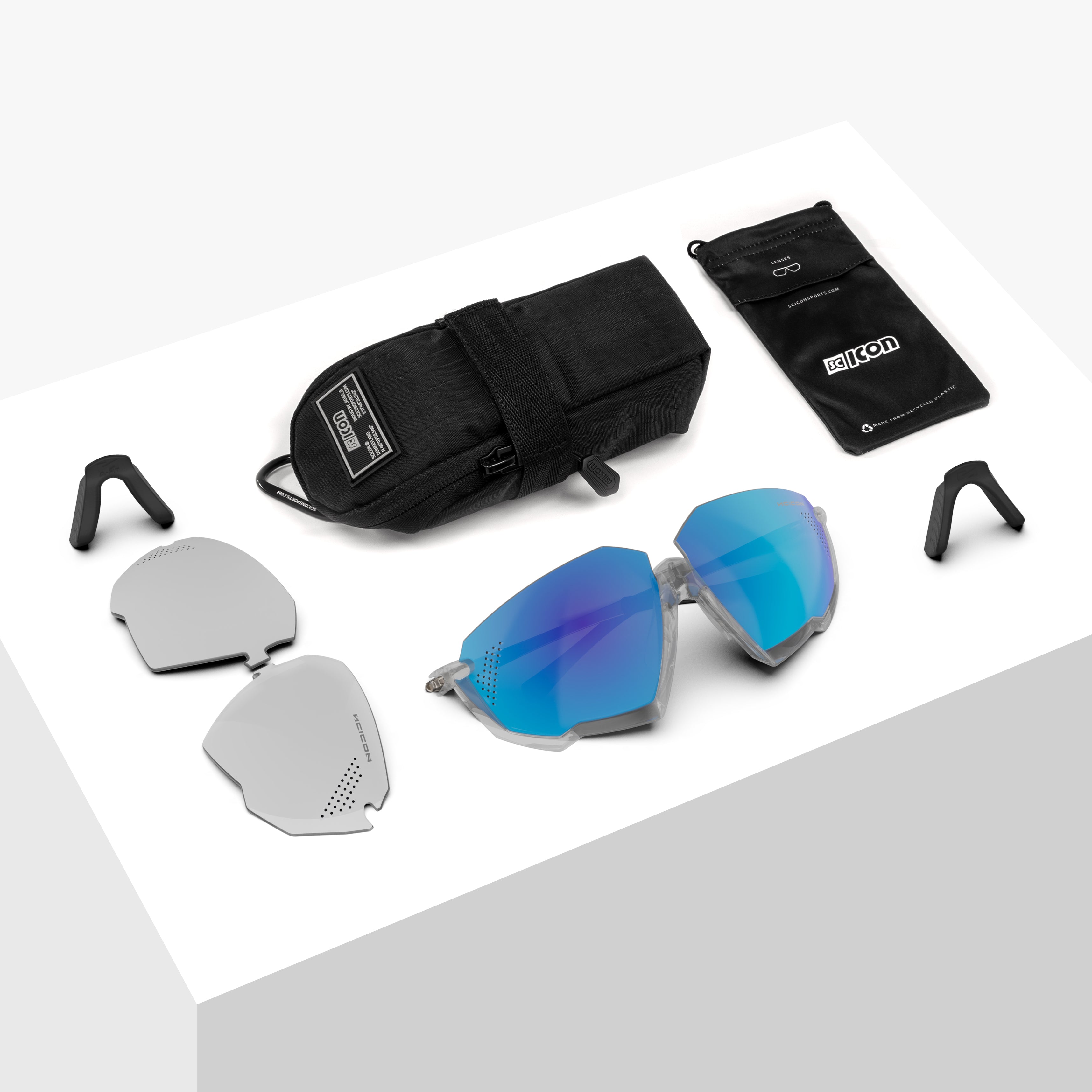 Купить Спортивные очки c диоптриями Scicon Aerojet Titanium Sunglasses Crystal Gloss Multi Mirror Blue + Rain Clear Lenses, rx-035/ey400307 7ft.ru в интернет магазине Семь Футов