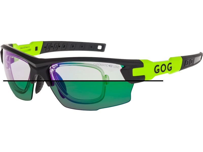 Купить Спортивные очки с диоптриями GOG Steno C / Matt Black-Green / Photochromic Green Lens, rx-e544-2cr 7ft.ru в интернет магазине Семь Футов
