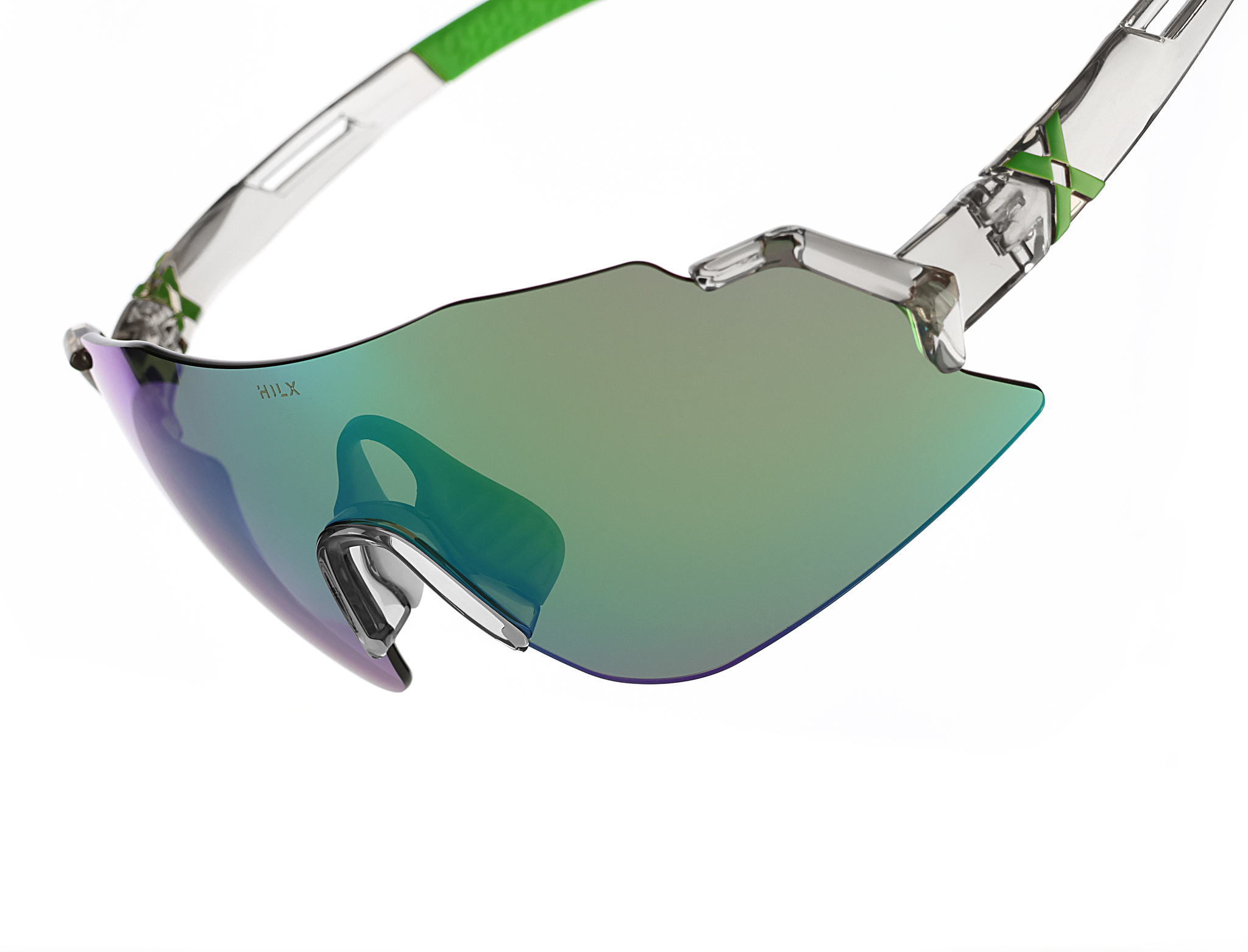 Купить Спортивные очки с диоптриями HILX Savage 2.0 Shiny Crystal Grey Green / Green Mirror Lens, rx-562/hsa05408-sv5gn14 7ft.ru в интернет магазине Семь Футов