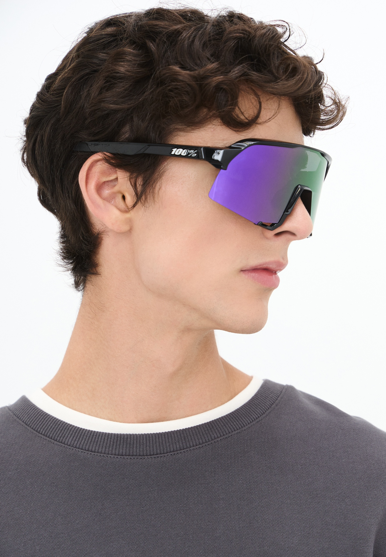 Купить Спортивные очки с диоптриями 100% S3 Polished Black - HiPER Lavender Mirror Polarized Lens, rx-056/60005-00043 7ft.ru в интернет магазине Семь Футов