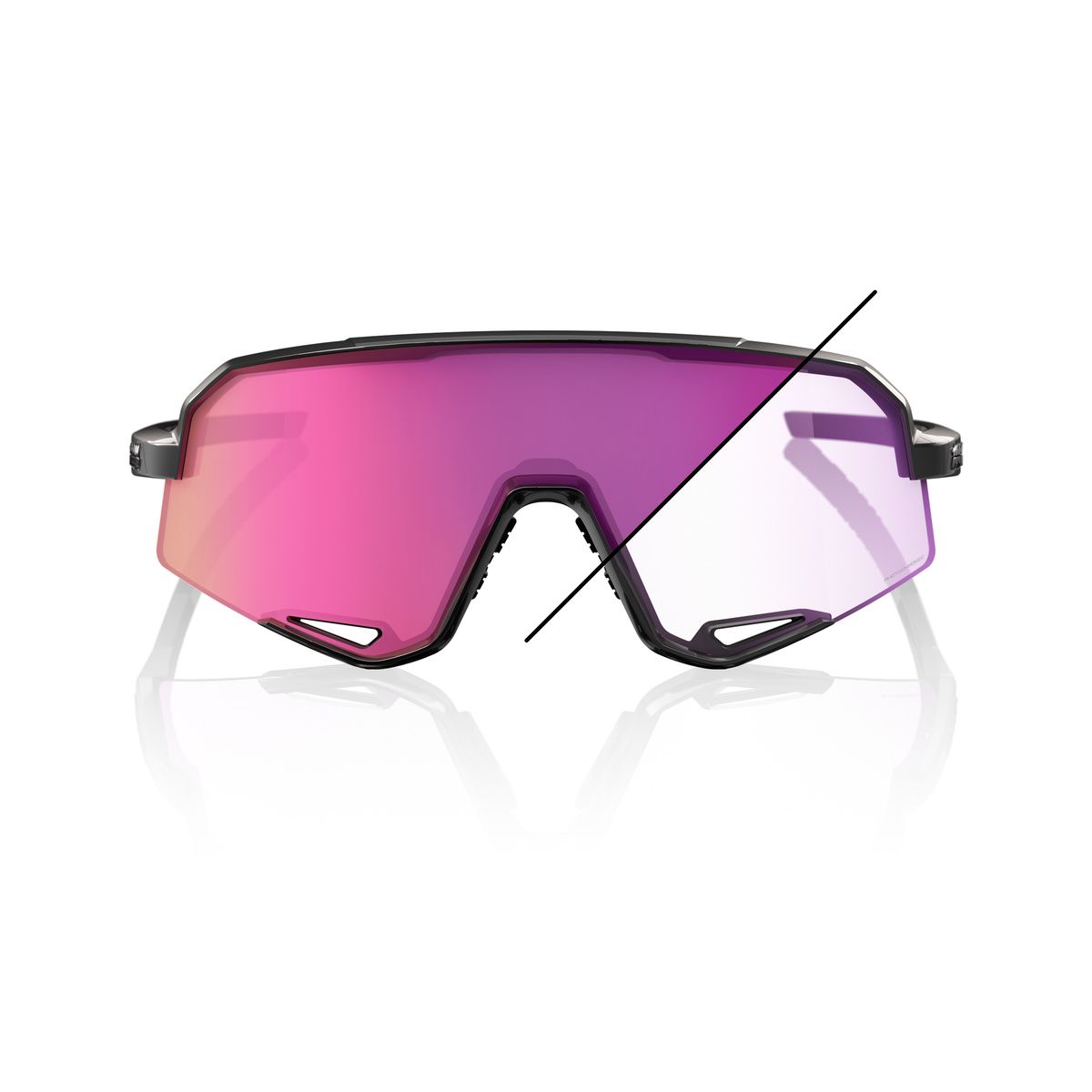 Купить Спортивные очки 100% SLENDALE - Gloss Black - Photochromic Purple Mirror, 60057-00013 7ft.ru в интернет магазине Семь Футов