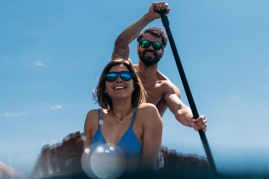 Купить Спортивные очки Demetz Float-D / Black Matt / Blue Brown Polarized with Blue Mirror Cat.3, floatd51kf55 7ft.ru в интернет магазине Семь Футов