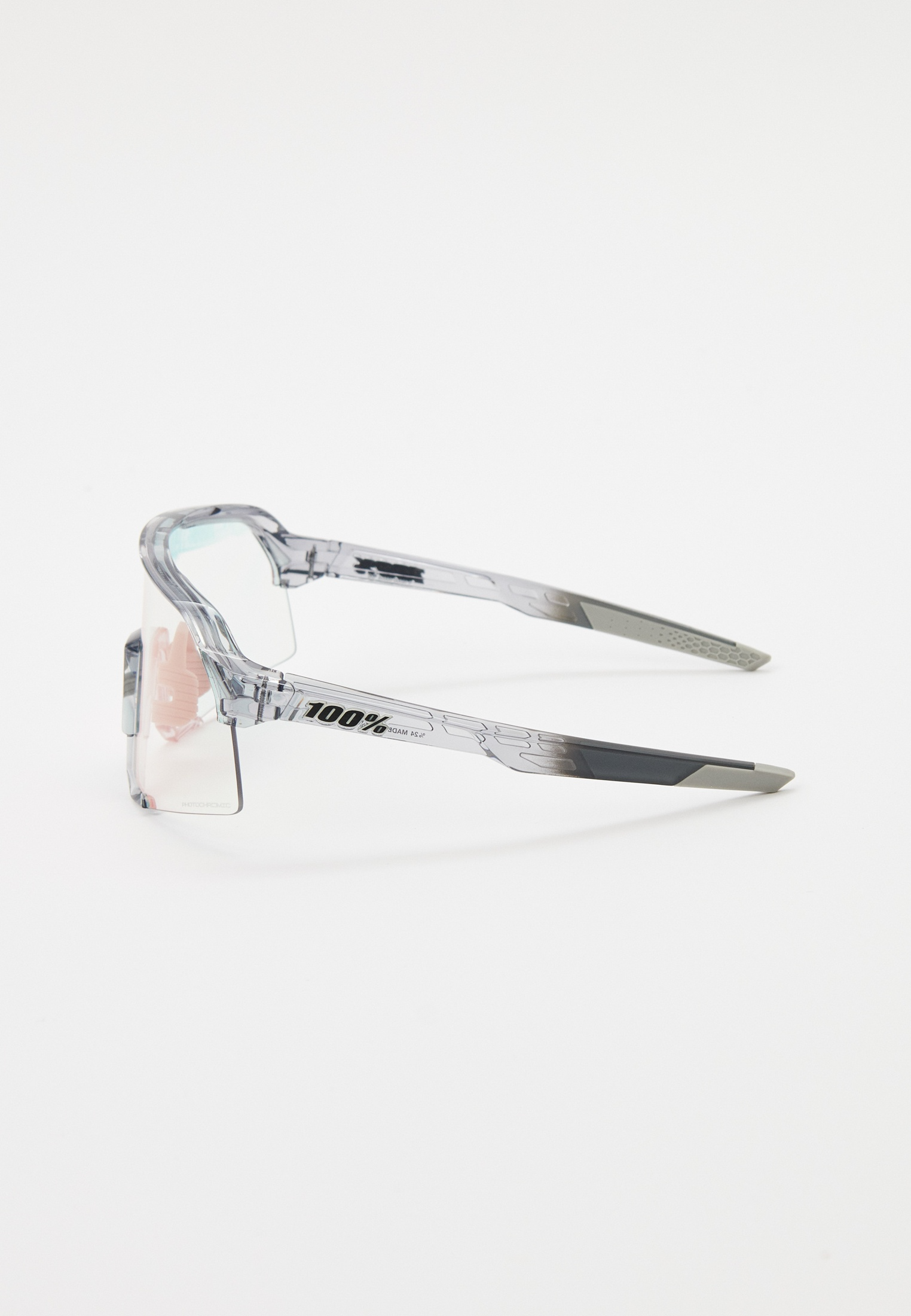 Купить Спортивные очки с диоптриями 100% S3 Polished Translucent Grey - Rose Gold Mirror Photochromic Lens, rx-056/60005-00037 7ft.ru в интернет магазине Семь Футов