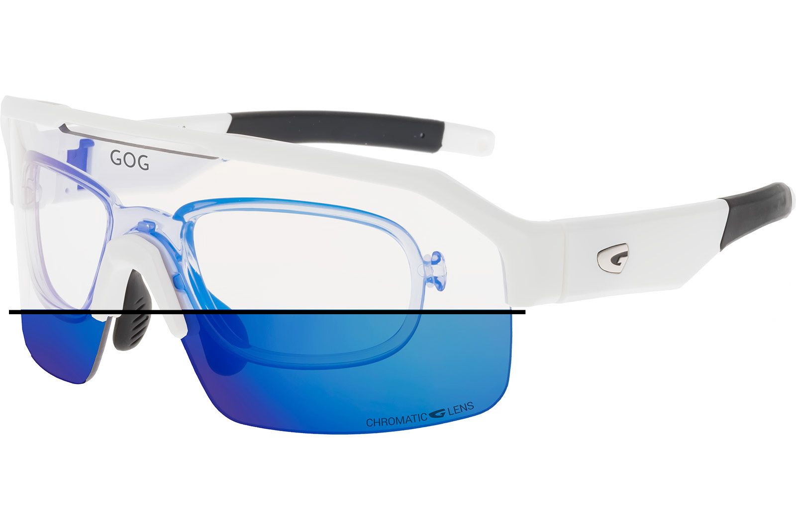 Купить Спортивные очки с диоптриями GOG Thor C / Matt White-Black / Photochromic Blue Lens, rx-e600-4cr 7ft.ru в интернет магазине Семь Футов