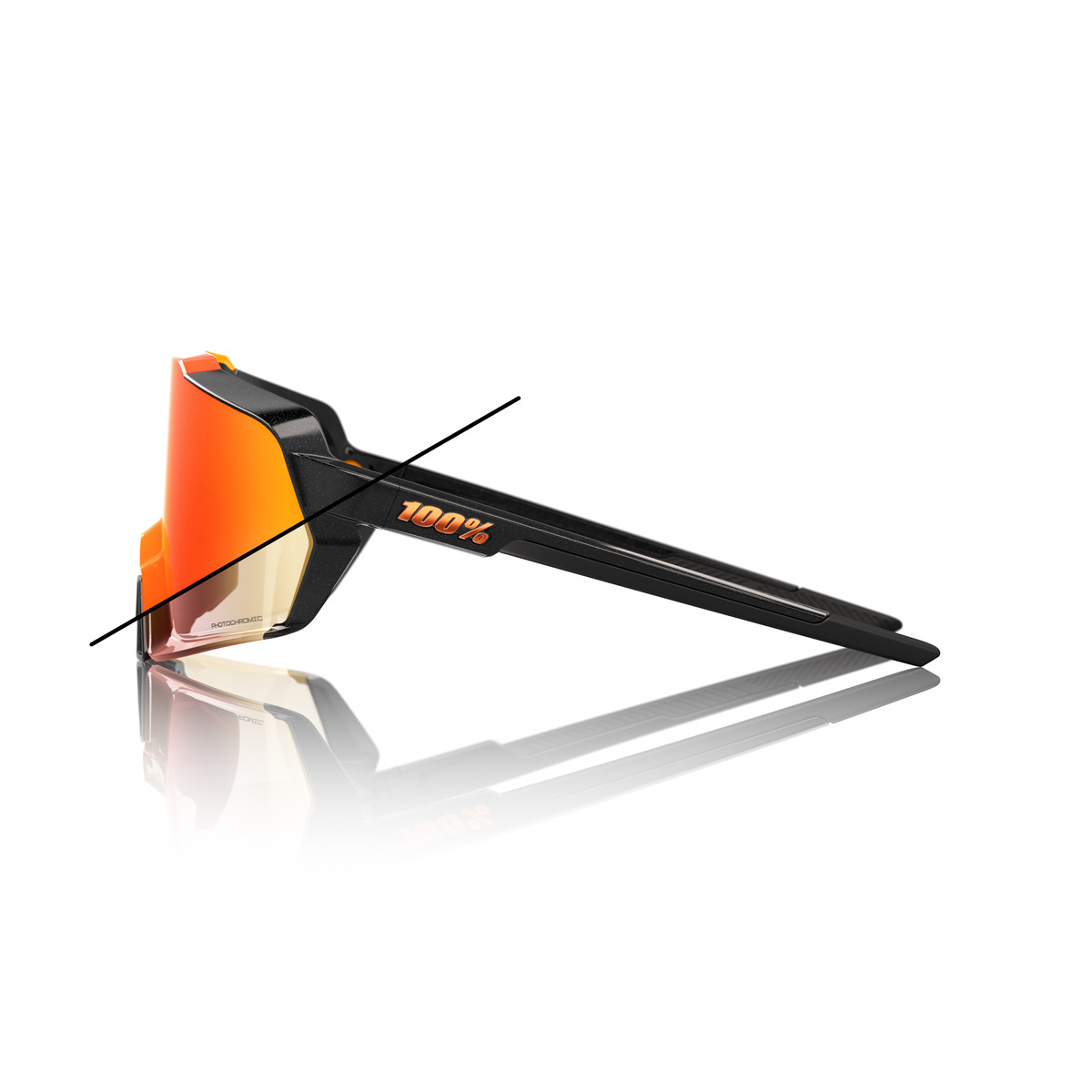 Купить Спортивные очки 100% Korbin / Gloss Metallic Black / Orange Flash Mirror Photochromic, 60063-00003 7ft.ru в интернет магазине Семь Футов