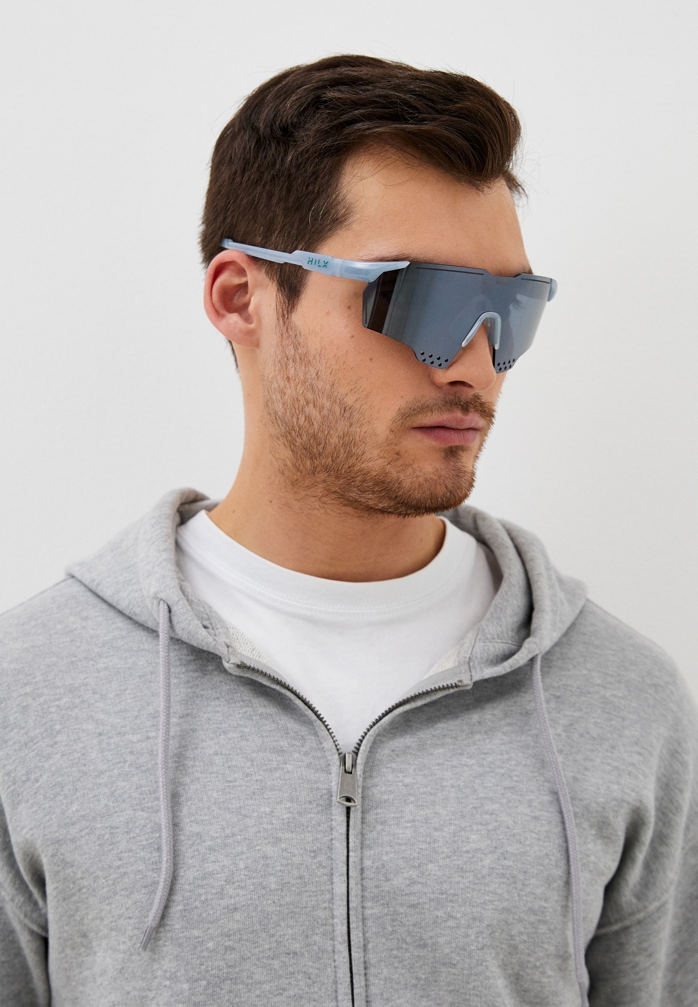 Купить Спортивные очки с диоптриями HILX Gladiator (L) / Shiny Crystal Milky Light Grey / Black Mirror Lens, rx-562/hgd04904-gd4bk4 7ft.ru в интернет магазине Семь Футов