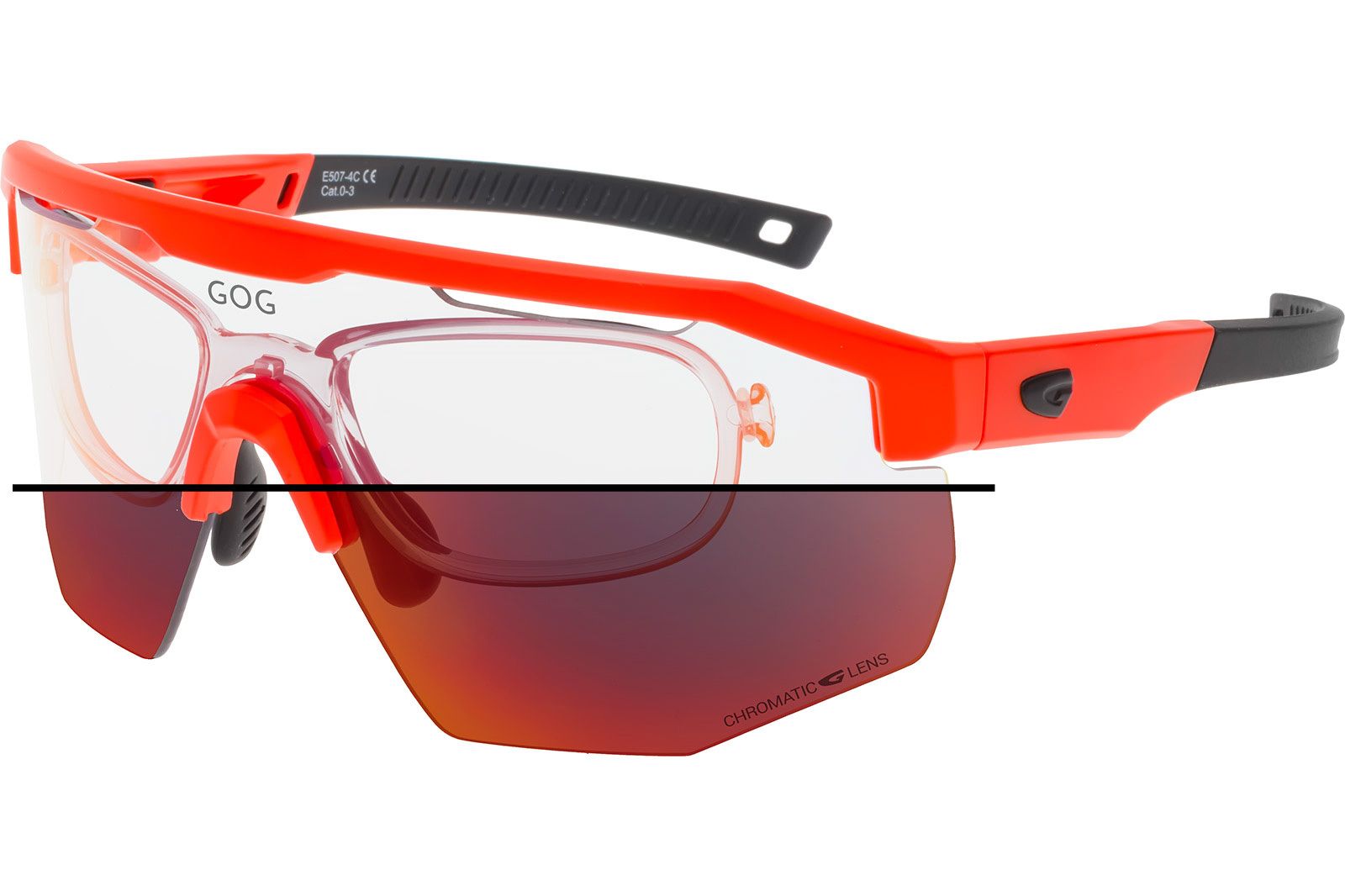 Купить Спортивные очки с диоптриями GOG Argo С / Matt Neon Orange-Black / Photochromic Red Lens, rx-e507-4cr 7ft.ru в интернет магазине Семь Футов