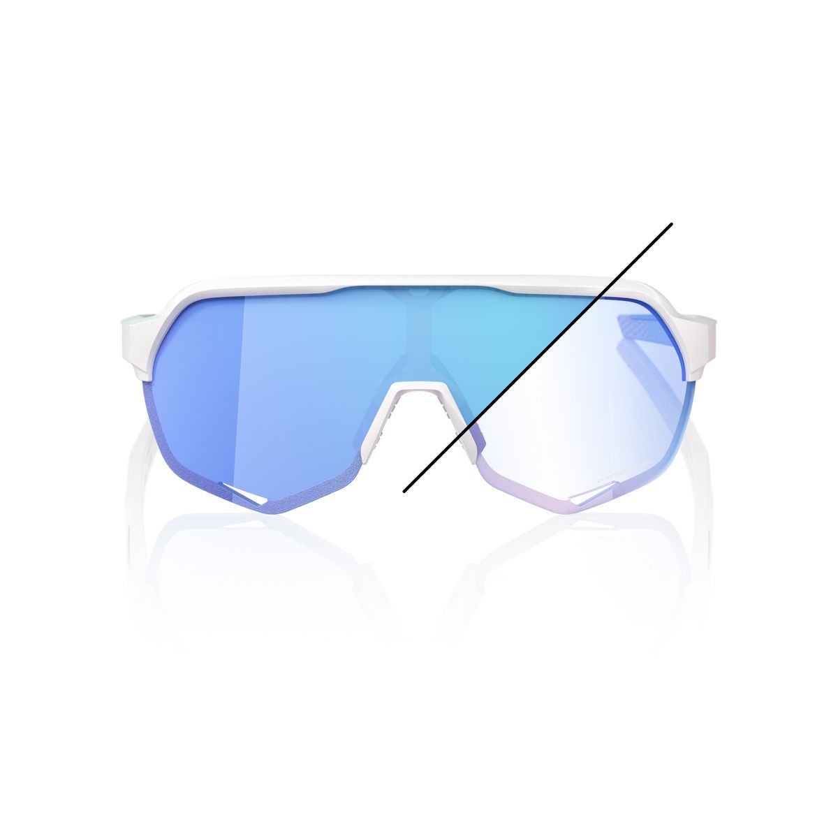 Купить Спортивные очки 100% S2 - Bastille LE - Pearl White Glitter - Blue Mirror Photochromic, 60006-00030 7ft.ru в интернет магазине Семь Футов