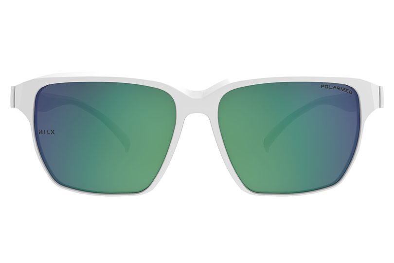 Купить Спортивные очки HILX Rebel Shiny Solid White / Green Mirror Polarized Lens, hrb05204-rbpgn4 7ft.ru в интернет магазине Семь Футов