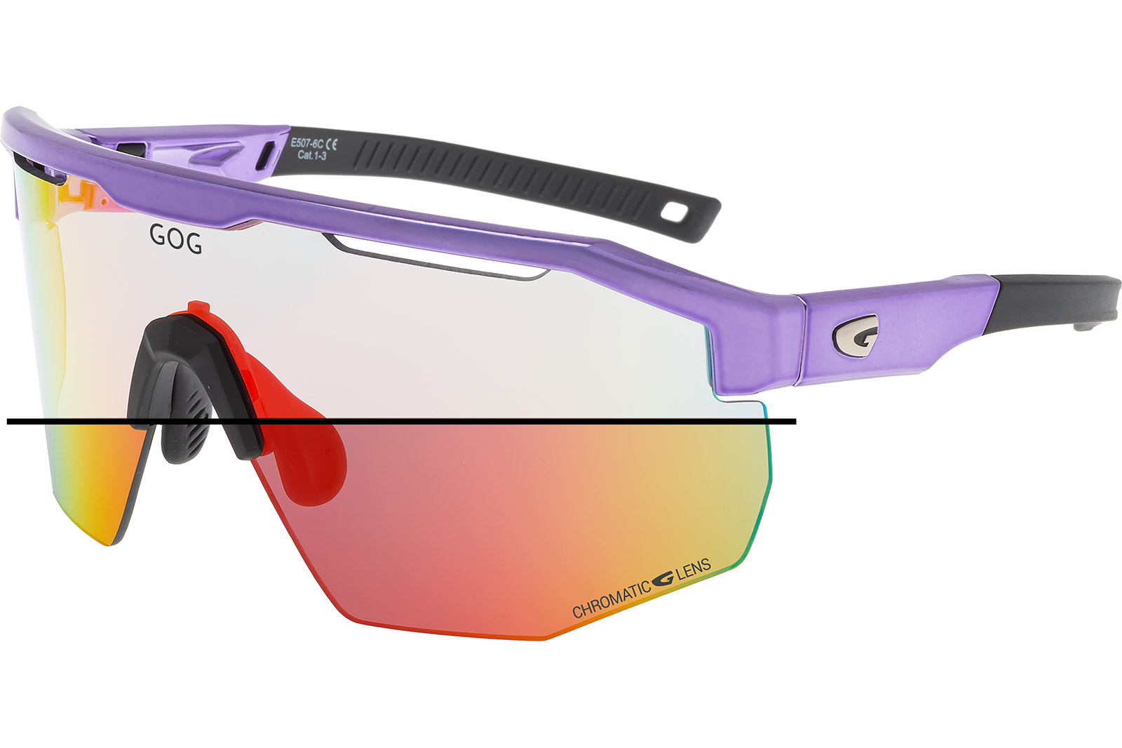 Купить Спортивные очки с диоптриями GOG Argo C / Metallic Purple/Black / Reflex Red, rx-023/e507-6c 7ft.ru в интернет магазине Семь Футов