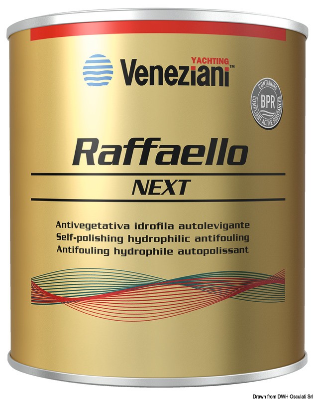Купить Необрастающая краска серая Veneziani Raffaello Next 10 - 12 м2/л 0,75 л, Osculati 65.001.14 7ft.ru в интернет магазине Семь Футов