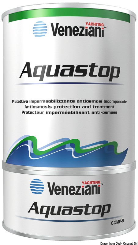 Купить Грунтовка-подложка голубая прозрачная Veneziani Aquastop 5 м2/л 0,75 л, Osculati 65.023.00 7ft.ru в интернет магазине Семь Футов