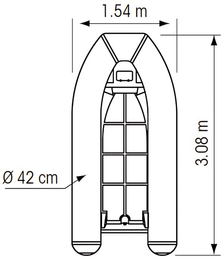 Купить Яхт-тендер из ПВХ Plastimo Charter Pri310RH 66107 15л.с. 3,1м 500кг с однослойным днищем из стекловолокна светло-серый 7ft.ru в интернет магазине Семь Футов