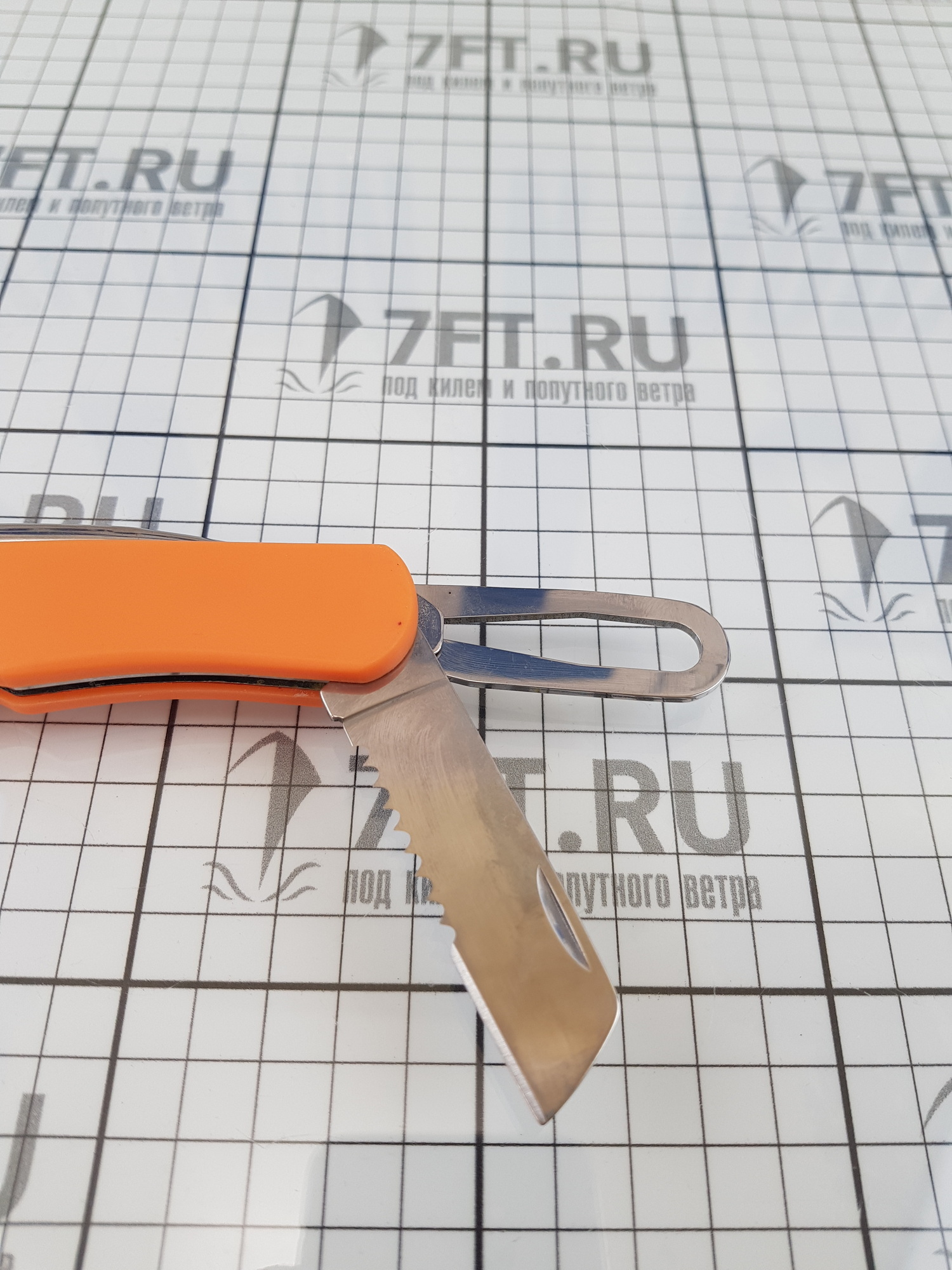 Купить Нож моряка из нержавеющей стали с расцепителем скоб и свайкой 100/155 мм оранжевый, Osculati 10.285.12 для судов, купить спасательное снаряжение в интернет-магазине 7ft.ru в интернет магазине Семь Футов