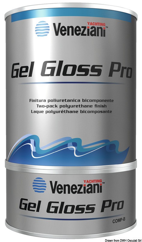 Купить Эмаль белая Veneziani Gel Gloss Pro 15,4 - 13,5 м2/л 0,75 л, Osculati 65.008.00BI 7ft.ru в интернет магазине Семь Футов