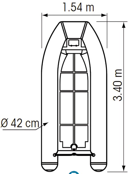 Купить Яхт-тендер из ПВХ Plastimo Alu ALUMX-340/0 RABDH 66103 20л.с. 3,4м 550кг с противоскользящим двойным днищем из алюминия светло-серый 7ft.ru в интернет магазине Семь Футов