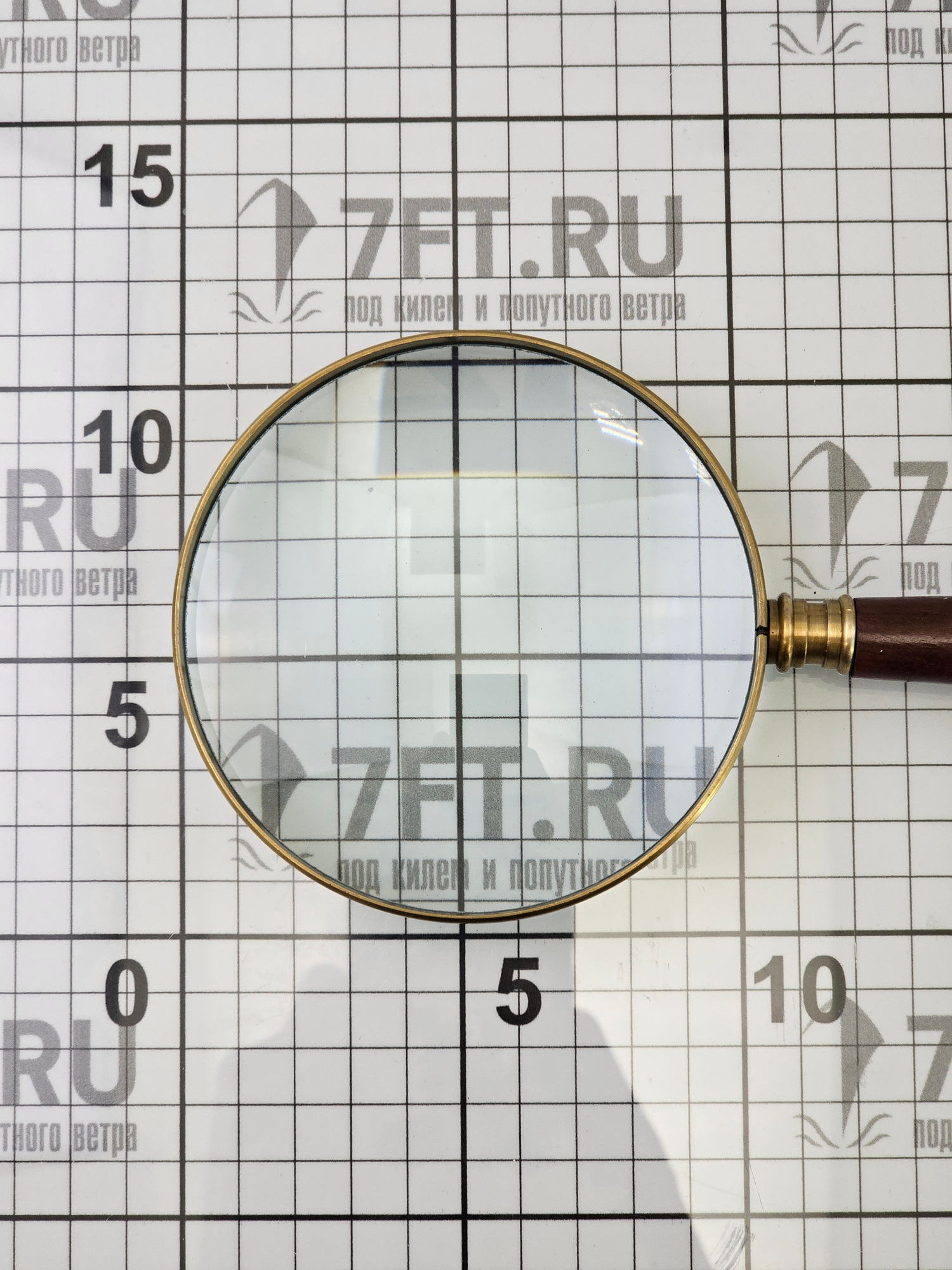 Купить Лупа Nauticalia 5864 260мм с 2,5-кратным увеличением из дерева с латунным якорем 7ft.ru в интернет магазине Семь Футов