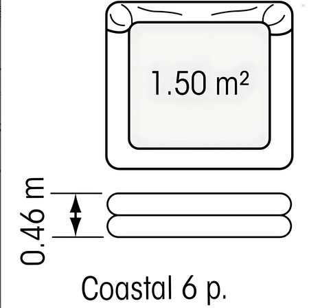 Купить Спасательный плот Plastimo Coastal ISO 52375 в контейнере на 6 человек 740х500х210мм 7ft.ru в интернет магазине Семь Футов