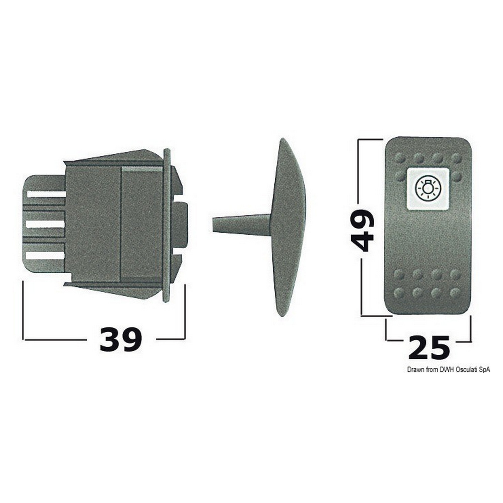 Купить Выключатель клавишный Carling Technologies Contura II (ON)-OFF-(ON) 12В с белым светодиодом, Osculati 14.192.05 7ft.ru в интернет магазине Семь Футов