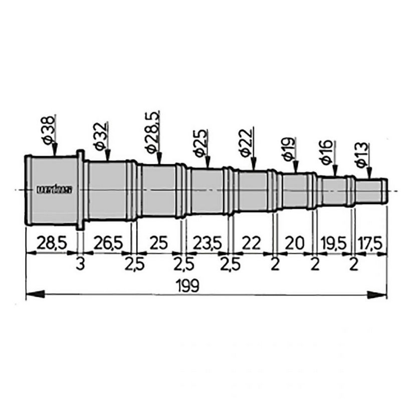 Купить Шланговый адаптер Vetus HA1338 199мм для шланга Ø13-38мм прямой 7ft.ru в интернет магазине Семь Футов