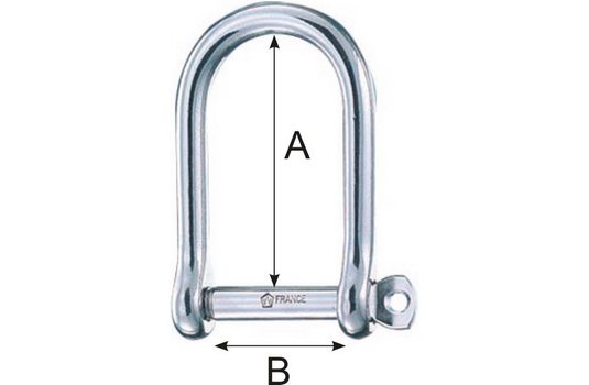 Скоба D-образная такелажная широкая Wichard 1262 5 мм 256 - 1100 кг 7ft.ru