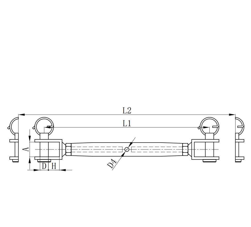 Купить Талреп вилка/вилка Huifeng Rigging HF-1041-10 М10 Ø9мм 280x12мм из нержавеющей стали 7ft.ru в интернет магазине Семь Футов