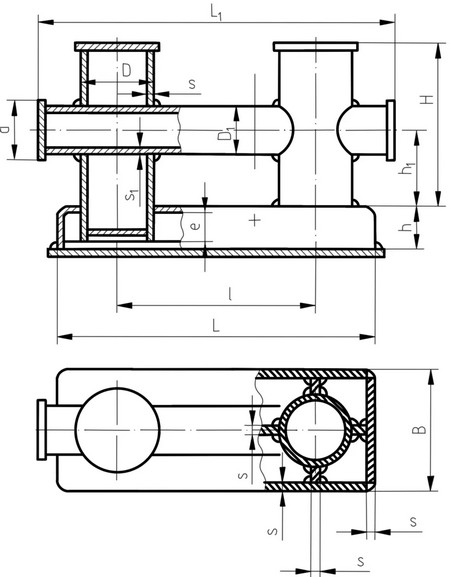 Купить Кнехт швартовый двойной 7ФТ 1Б ГОСТ 11265-73 Ø178 710х262х360мм сварной из стали 7ft.ru в интернет магазине Семь Футов
