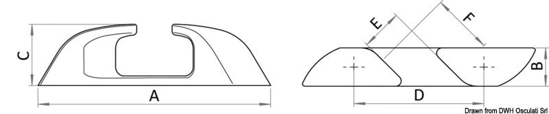 Купить Угловой полуклюз из нержавеющей стали Capri 150 мм левый и правый, Osculati 40.323.15 7ft.ru в интернет магазине Семь Футов