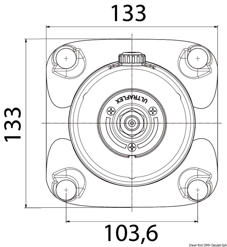 Купить Flange f.hydraulic steering gear Ultraflex square, 45.270.04 7ft.ru в интернет магазине Семь Футов