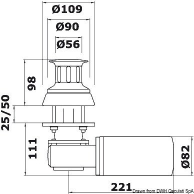 Купить Italwinch Paros Lux capstan winch 700 W 12 V, 02.411.12 7ft.ru в интернет магазине Семь Футов