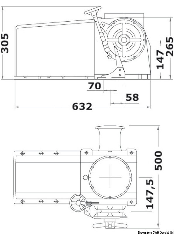 Купить Italwinch Raja winch 2300 W - 24 V with drum - N. 2 gypsy 14 mm, 02.410.02 7ft.ru в интернет магазине Семь Футов