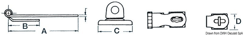 Купить Запор для рундука Chromelux с поворотной проушиной под замок 91x32 мм, Osculati 38.441.13 7ft.ru в интернет магазине Семь Футов