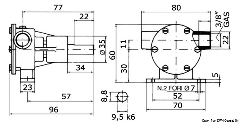 Купить Помпа Nauco FPM001 патрубок 3/8" 5/29 л/мин, Osculati 16.035.01 7ft.ru в интернет магазине Семь Футов