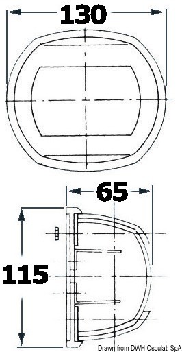 Купить Кормовой огонь Sphera Design Maxi 20 белый 135° 12 В 15 Вт 130 x 65 x 115 мм в чёрном корпусе для судов до 20 м, Osculati 11.411.04 7ft.ru в интернет магазине Семь Футов