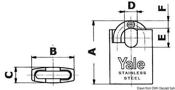 Купить Lucchetto Yale 50 mm, 38.026.50 7ft.ru в интернет магазине Семь Футов