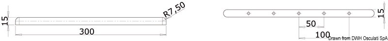 Купить D образный профиль для защиты от перетирания швартовочных тросов 300 x 15 x 15 мм, Osculati 06.368.30 7ft.ru в интернет магазине Семь Футов