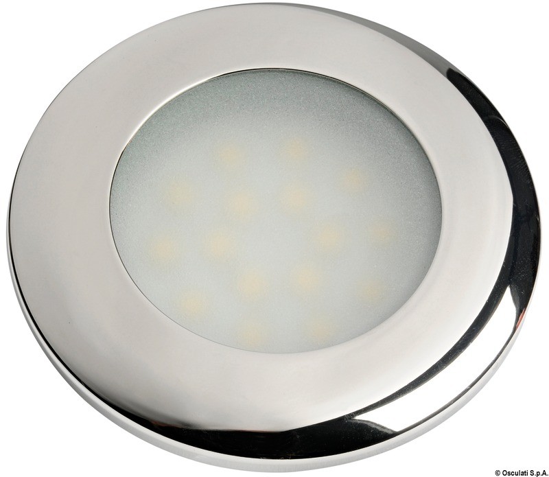 Купить Встраиваемый LED светильник Capella 12/24В 3.6Вт 240Лм белый свет кольцо из нержавеющей стали, Osculati 13.433.30 7ft.ru в интернет магазине Семь Футов
