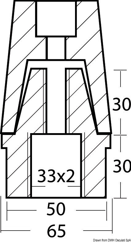 Купить Ogive shaft anode w/zinc plate 45 mm 33x2 mm, 43.122.46 7ft.ru в интернет магазине Семь Футов