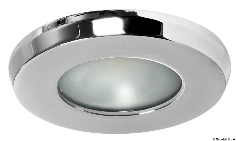 Купить Встраиваемый LED светильник Superyacht 12/24В 7.8Вт 460Лм белый свет накладка из нержавеющей стали, Osculati 13.413.01 7ft.ru в интернет магазине Семь Футов