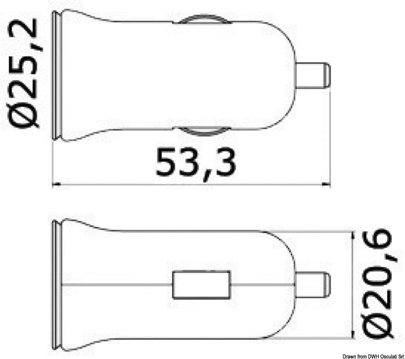 Купить Двойная розетка USB для зарядки от прикуривателя 2.5А 12-24В, Osculati 14.517.09 7ft.ru в интернет магазине Семь Футов