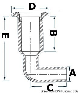 Купить Патрубок слива в море 1 " 1/2 с коленом 90 °, Osculati 17.328.36 7ft.ru в интернет магазине Семь Футов