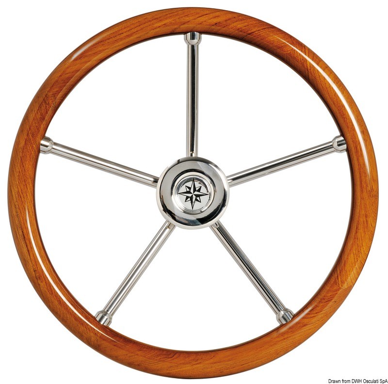 Купить Steering wheel w/ teak outer ring 350 mm, 45.168.01 7ft.ru в интернет магазине Семь Футов