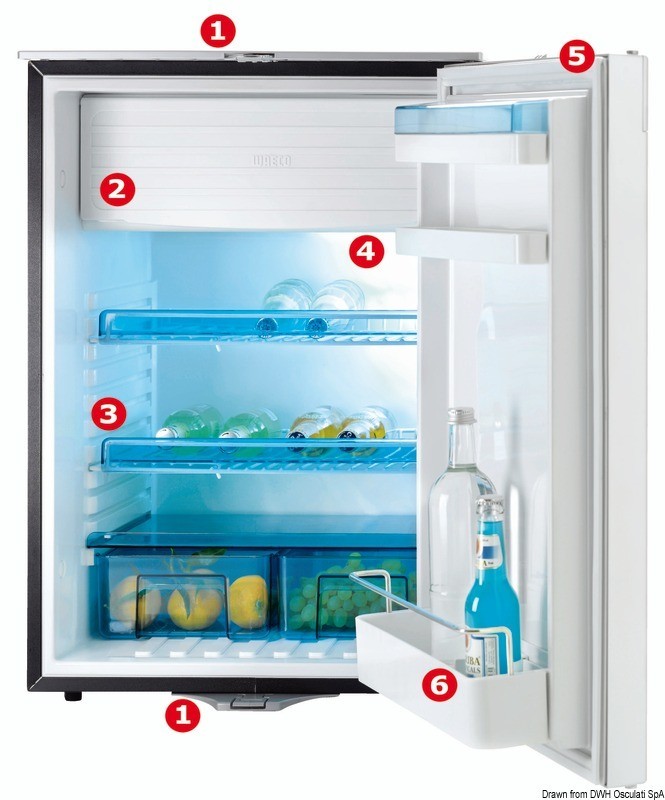 Купить Компрессорный холодильник с передней панелью серебряного цвета Dometic CoolMatic CRX 110 9105306572 520x745x558 мм 108 л 7ft.ru в интернет магазине Семь Футов
