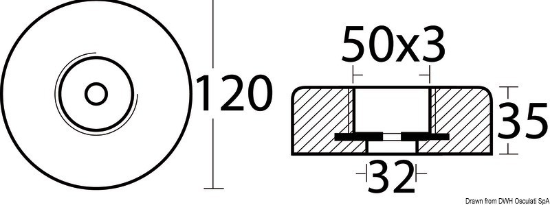 Купить Hidden mounting anode 120 mm, 43.918.28 7ft.ru в интернет магазине Семь Футов